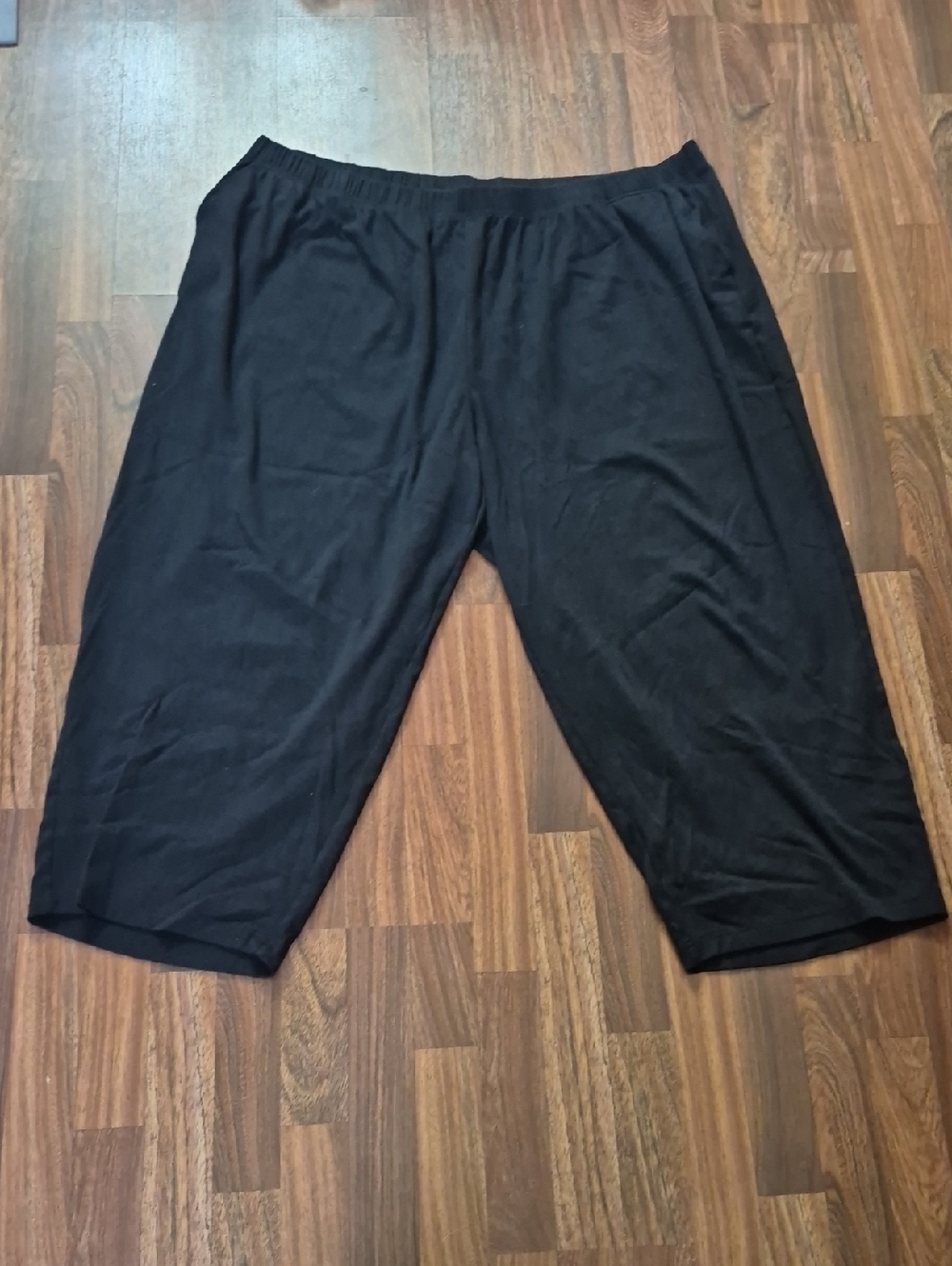 Woman Within Black Elastic-Waist Capri Pants